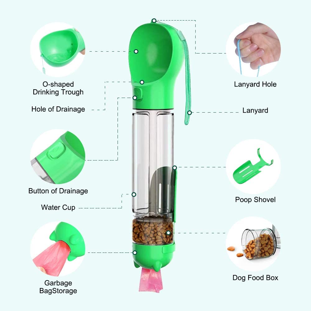 Dog Water Bottle - Portable Travel Pet Drinking Bottle