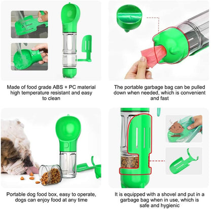 Dog Water Bottle - Portable Travel Pet Drinking Bottle